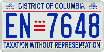 DC license plate EN7648
