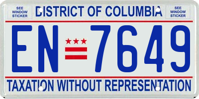 DC license plate EN7649