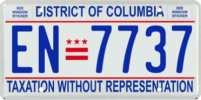 DC license plate EN7737