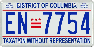 DC license plate EN7754
