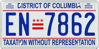 DC license plate EN7862