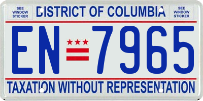 DC license plate EN7965