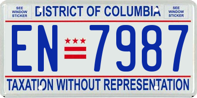 DC license plate EN7987