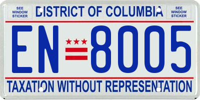 DC license plate EN8005