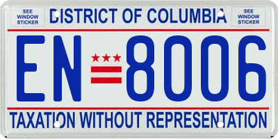 DC license plate EN8006