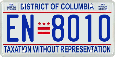 DC license plate EN8010