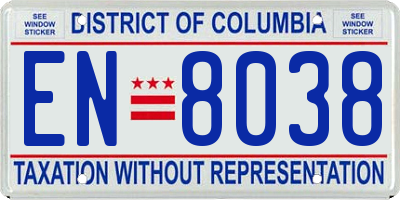 DC license plate EN8038