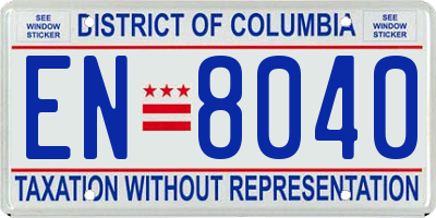 DC license plate EN8040