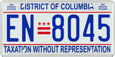 DC license plate EN8045