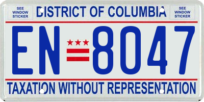 DC license plate EN8047