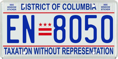 DC license plate EN8050