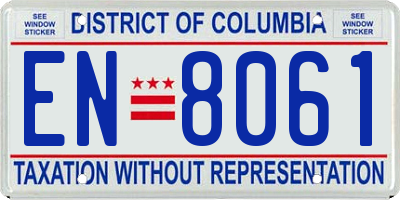 DC license plate EN8061
