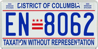 DC license plate EN8062