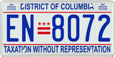 DC license plate EN8072