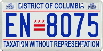 DC license plate EN8075