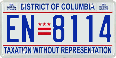 DC license plate EN8114