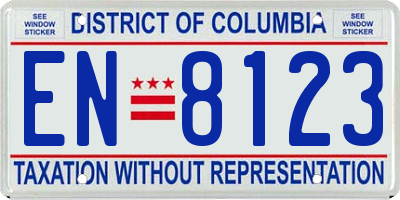 DC license plate EN8123