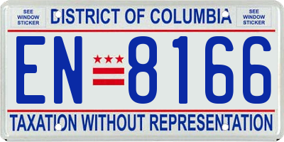 DC license plate EN8166