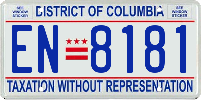 DC license plate EN8181