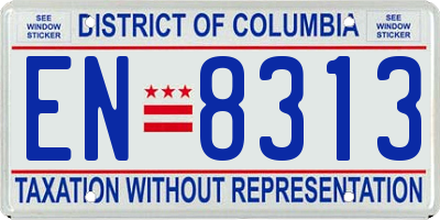 DC license plate EN8313