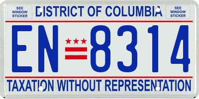 DC license plate EN8314