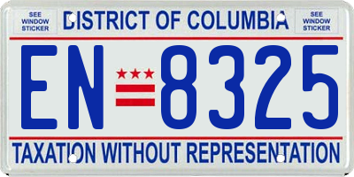 DC license plate EN8325
