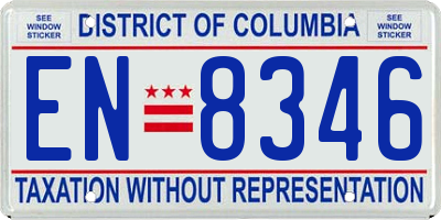DC license plate EN8346