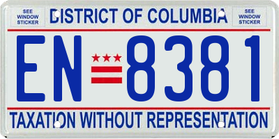 DC license plate EN8381