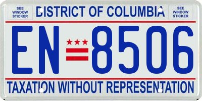 DC license plate EN8506