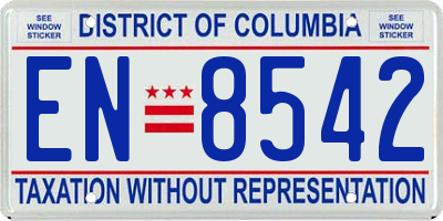 DC license plate EN8542