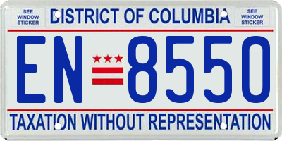 DC license plate EN8550