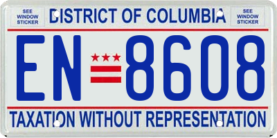 DC license plate EN8608