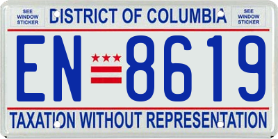 DC license plate EN8619