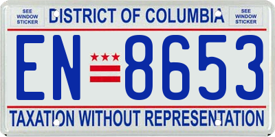 DC license plate EN8653