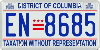 DC license plate EN8685