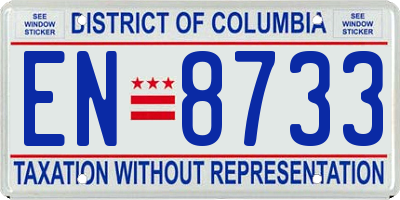 DC license plate EN8733