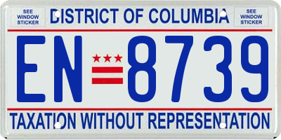 DC license plate EN8739