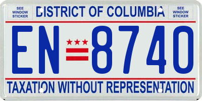 DC license plate EN8740
