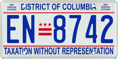 DC license plate EN8742