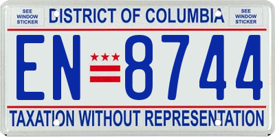 DC license plate EN8744