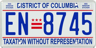 DC license plate EN8745