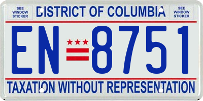 DC license plate EN8751