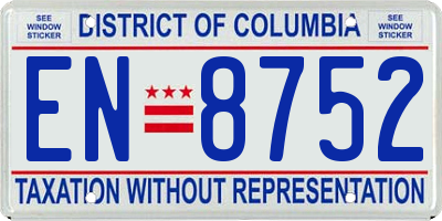 DC license plate EN8752