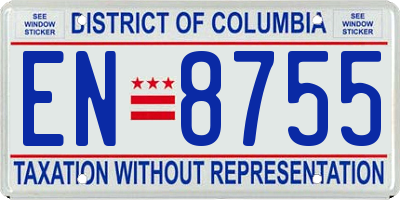 DC license plate EN8755