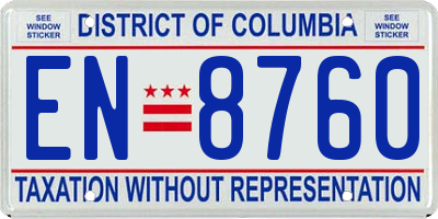 DC license plate EN8760