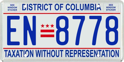 DC license plate EN8778