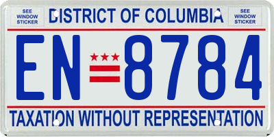 DC license plate EN8784
