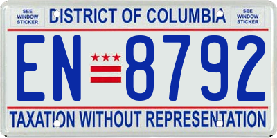 DC license plate EN8792