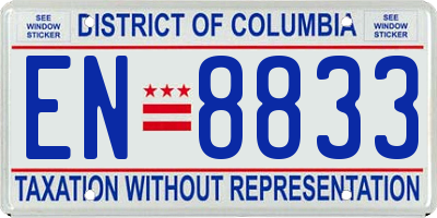 DC license plate EN8833