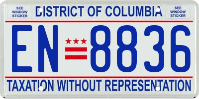 DC license plate EN8836